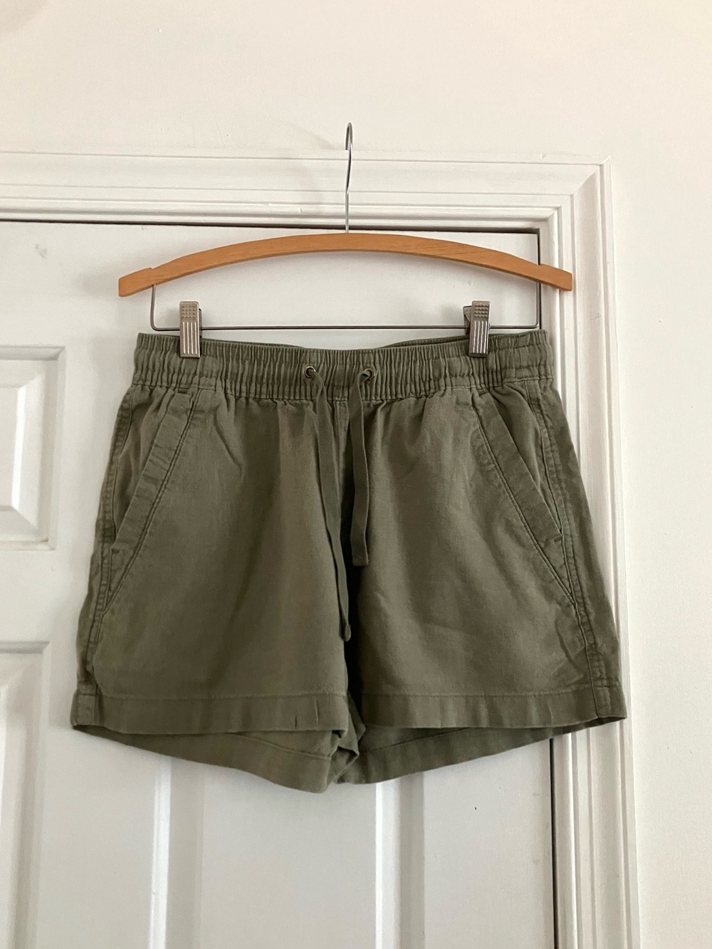 Nautica sage green linen bamboo minimalist hiking breathable shorts-size small